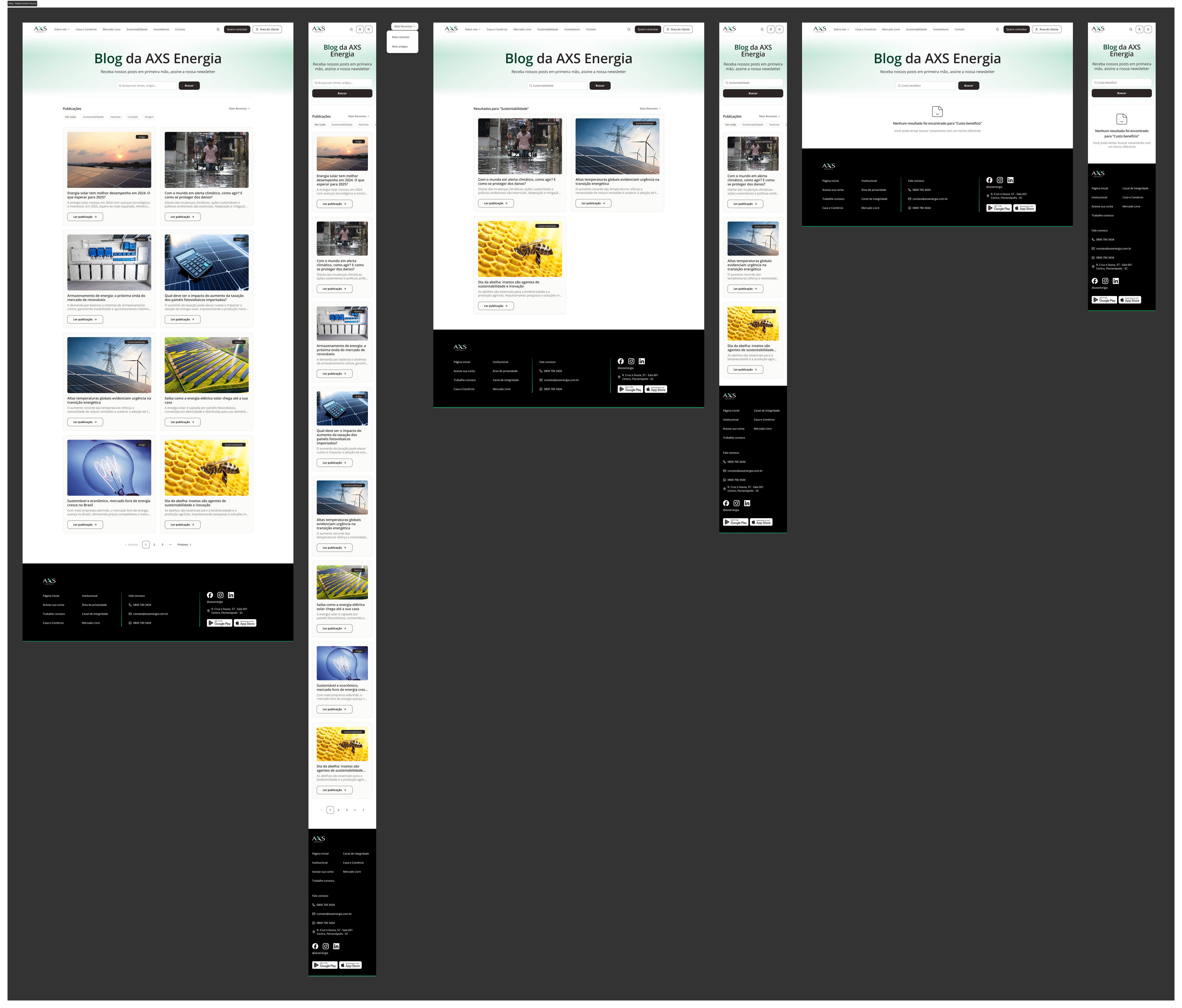 AXS institutional site homepage, bottom
